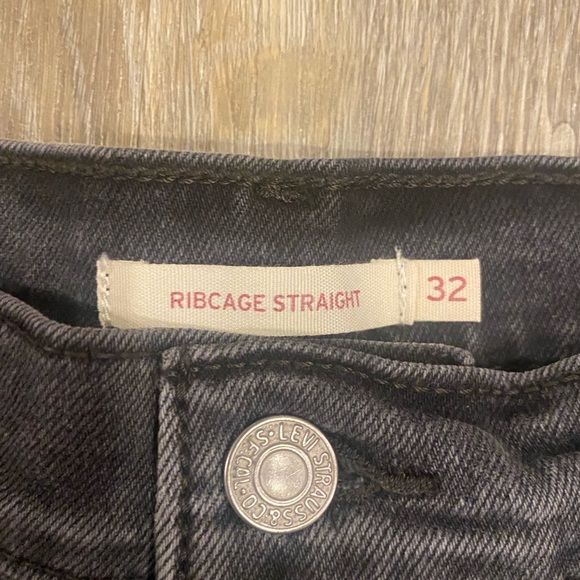 Levi's Ribcage Full Length Straight Leg Jeans Black - Picture 5 of 8
